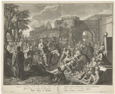 Kristi inntog i Jerusalem Kristus kommer inn i Jerusalem (tittel på objekt) av François van Bleyswijck
