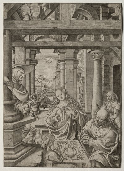 Tilbedelse av hyrden av Frans Crabbe van Esplegem