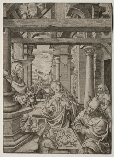 Tilbedelse av hyrden, ca. 1522-1525. av Frans Crabbe van Esplegem