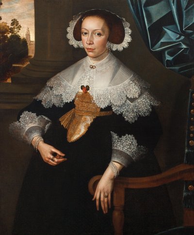 Portrett av Florence-Marguerite de Renesse-Warfusée, grevinne av Grimbergen, 1641 (par 3114329) av Frans Denys