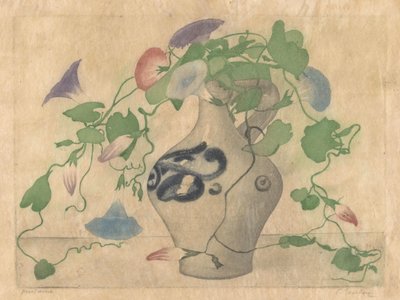 Bindere i en lertøymugge av Frans Everbag (signed by artist)