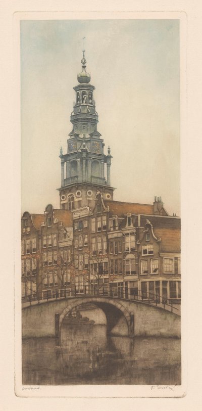 Sørkirken i Amsterdam av Frans Everbag (signed by artist)