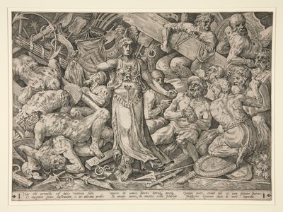 Victoria omgitt av fanger og trofeer av Frans Floris the Elder