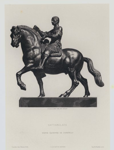 Rytterfigur i bronse av den italienske renessansen condottiero Gattamelata, av Donatello av Frans Gaillard