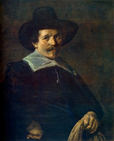 Portrett av en mann som holder hansker, c1645, 1912. av Frans Hals