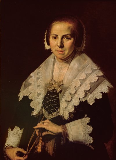 Portrett av en kvinne med en vifte, 1640 av Frans Hals