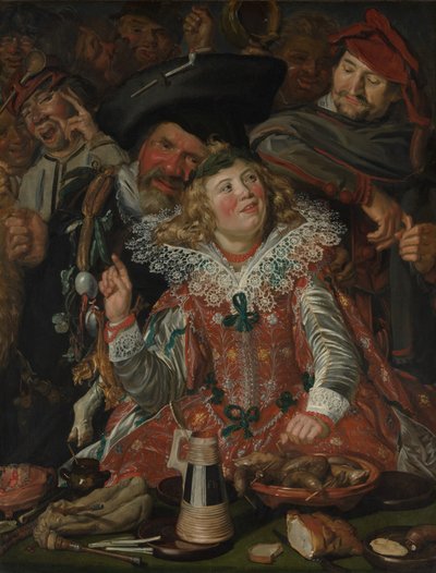 Shrovetide Revelers (The Merry Company) ca. 1615 (olje på lerret) av Frans Hals