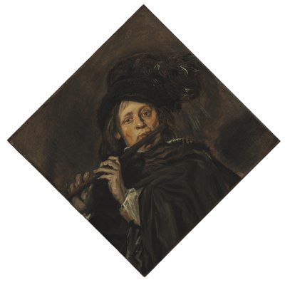 Ung mann som spiller fløyte av Frans Hals
