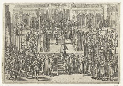 Stillaset etter halshuggingen av Egmond og Horne, 1568 av Frans Hogenberg (attributed to)