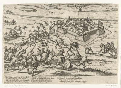 Tar redutten ved Zutphen, 1591 Serie 10: Nederlandske og utenlandske begivenheter, 1587-1612 (serietittel) av Frans Hogenberg (workshop of)