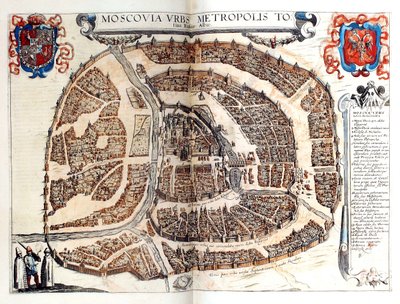 Kart over Moskva, 1572 av Frans Hogenberg