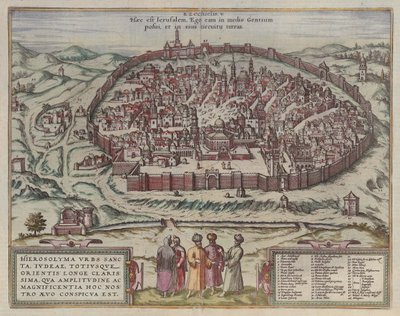 Jerusalem-kartet Fra: Jansson, Jan Kart over de berømte byene i Spania, Amsterdam, 1657, 1657 av Frans Hogenberg