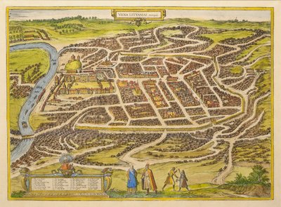 Vilnius fra verdens første teater av Georg Braun, 1580-tallet av Frans Hogenberg
