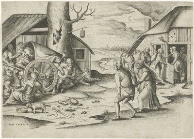 Mary og Joseph på et vertshus av Frans Huys