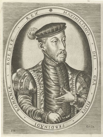 Portrett av keiser Maximilian II Portretter av konger, dronninger, prinser og prinsesser (serietittel) av Frans Huys