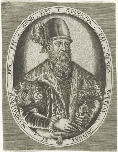 Portrett av kong Gustav I av Sverige Portretter av konger, dronninger, prinser og prinsesser (serietittel) av Frans Huys