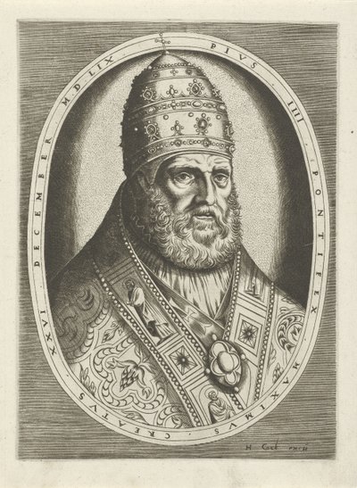 Portrett av pave Pius IV Portretter av konger, dronninger, prinser og prinsesser (serietittel) av Frans Huys