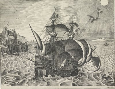 Seilskip med Icarus fall Seilskip (serietittel) av Frans Huys