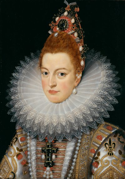 Erkehertuginne Isabella, ca. 1601-20 (olje på panel) av Frans II (after) Pourbus