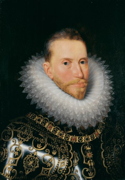 Erkehertug Albrecht, ca. 1601-20 (olje på panel) av Frans II (after) Pourbus