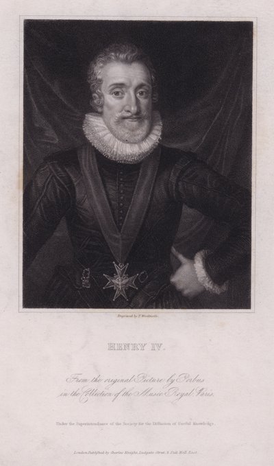 Henry IV, konge av Frankrike (gravering) av Frans II (after) Pourbus