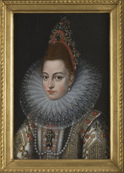 Isabella Claire Eugenie av Østerrike (Isabella av Østerrike eller Isabella av Spania), hertuginne av Burgund, erkehertuginne av Østerrike og Infanta av Spania - Portrett av Infanta Isabella Clara Eugenia av Spania (1566-1633), av Pourbus, Frans , den yngre av Frans II Pourbus