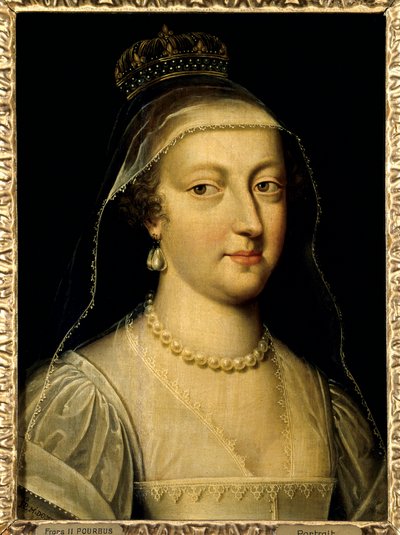 Portrett av Anne av Østerrike (1601-1666), dronning av Frankrike. Maleri av Frans Pourbus Le Jeune (Francois (Franz) Porbus av Frans II Pourbus
