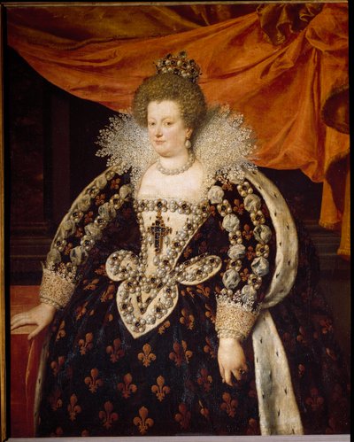 Portrett av Marie de Medici (1573 - 1642), kone til Henry IV og mor til Louis XIII Maleri av Frans Pourbus Le Jeune (Francois (Franz) Porbus av Frans II Pourbus