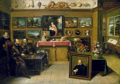Et samlerskap med Abraham Ortelius og Justus Lipsius, 1618 av Frans II the Younger Francken