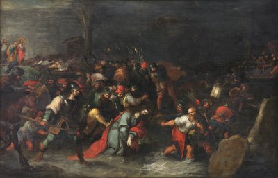 Kristus blir dratt gjennom bekken Cedron etter arrestasjonen av Frans II the Younger Francken