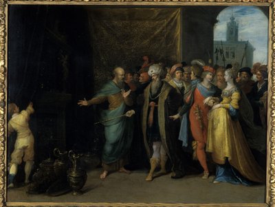 Croesus viser Solon sine skatter, 1616-30 (olje på kobber) av Frans II the Younger Francken