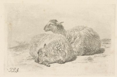 To liggende sauer av Frans Lebret