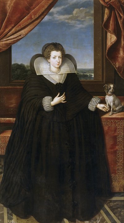 Portrett av dronning Elisabeth av Frankrike 1602-1644, dronningkonsort av Spania av Frans Pourbus the Younger