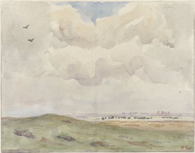 Sanddynelandskap med flokk av Frans Alexander Evert Lodewijk Smissaert