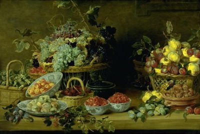 Stilleben med frukt på et bord av Frans Snijders