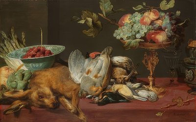 Stilleben med småvilt og frukt av Frans Snyders or Snijders