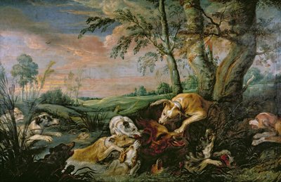 En villsvinjakt av Frans Snyders or Snijders