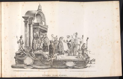 Andre fløting i prosesjonen for Saint Rumbold, 1825 Tweeden Prael-waegen (tittel på objekt) av Frans Vervloet