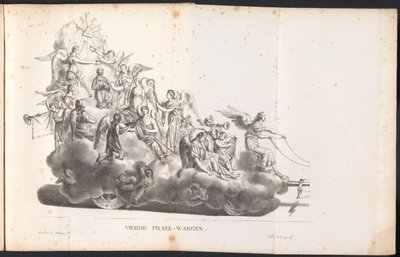 Fjerde flyte i prosesjonen for Saint Rombout, 1825 Fjerde Prael-waegen (tittel på objekt) av Frans Vervloet