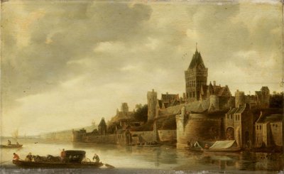 Utsikt over Valkhof i Nijmegen av Frans de Hulst