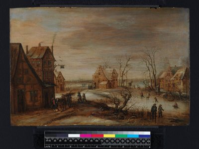 En landsby om vinteren av Frans de Momper