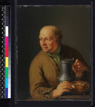 Mann med en tankard, 1739 av Frans van Mieris