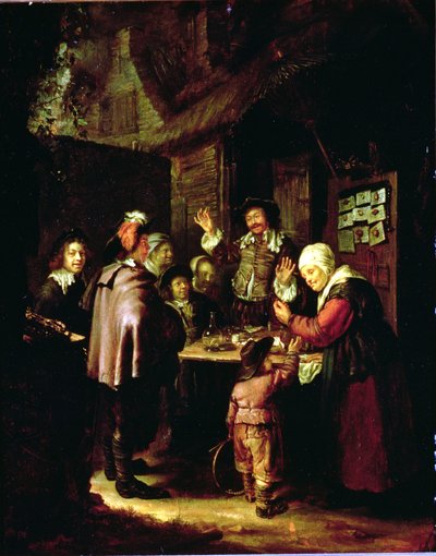 Charlatan (olje på tre) av Frans van Mieris