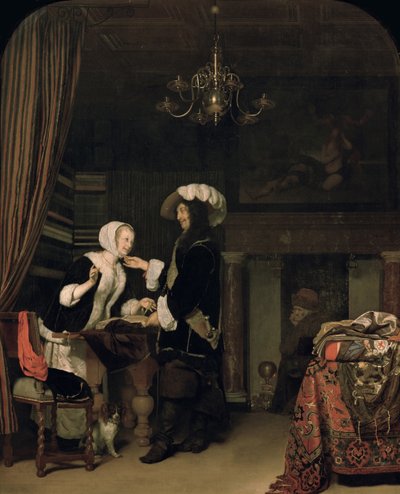 Cavalier in the Shop, 1660 av Frans van Mieris the Elder