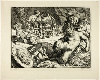 Bacchus og Drunken Silenus - Drømmen om Silenus av Frans van den Wyngaerde