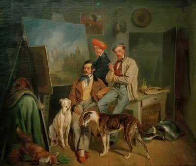 Brødrene Benno, Franz og Eugen Adam i studio av Franz Adam