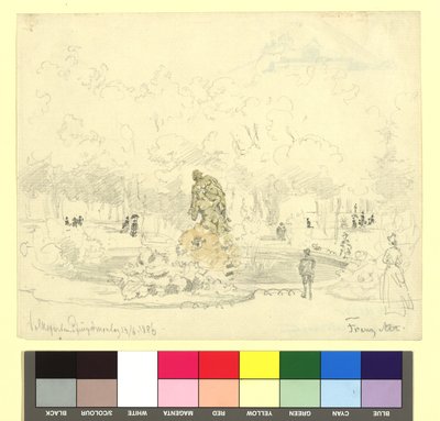 Volksgarten mit Tilgnerbrunnen (Faun und Nymphe) av Franz Alt
