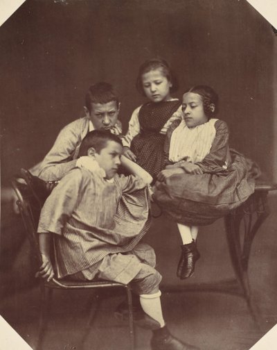 Alfons, Eugen, Marie og Hermine Antoine, 1850-60-tallet. av Franz Antoine