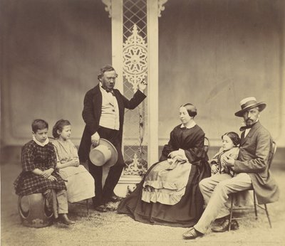 [Gruppeportrett av seks personer], 1850-60-tallet. av Franz Antoine