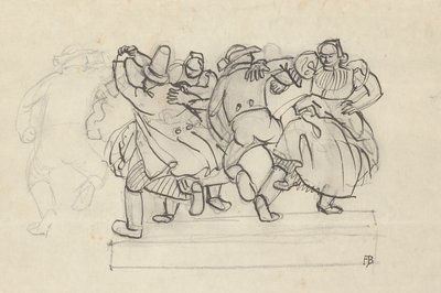 Studer for en avlastning med dansende bønder av Franz Barwig d. Ä.
